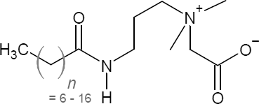 Formel der C8-18-Alkylamidopropylbetaine Formel der C8-18-Alkylamidopropylbetaine