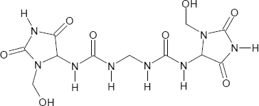 Ursprüngliche Strukturformel des Imidazolidinylharnstoffs