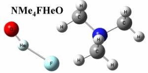 Model of a hypothetical species containing He chemically bound to O