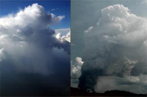 Aerosole wirken auf Wolken