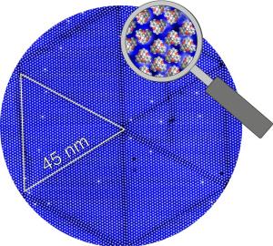 Molekül-Superstruktur mit 45 nm Kantenlänge